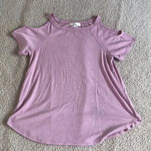Light pink off shoulder short sleeve